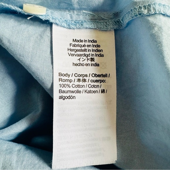 NWOT New J.Crew Eyelet Trim Button Up Shirt Frozen Lake Color L - Picture 10 of 10